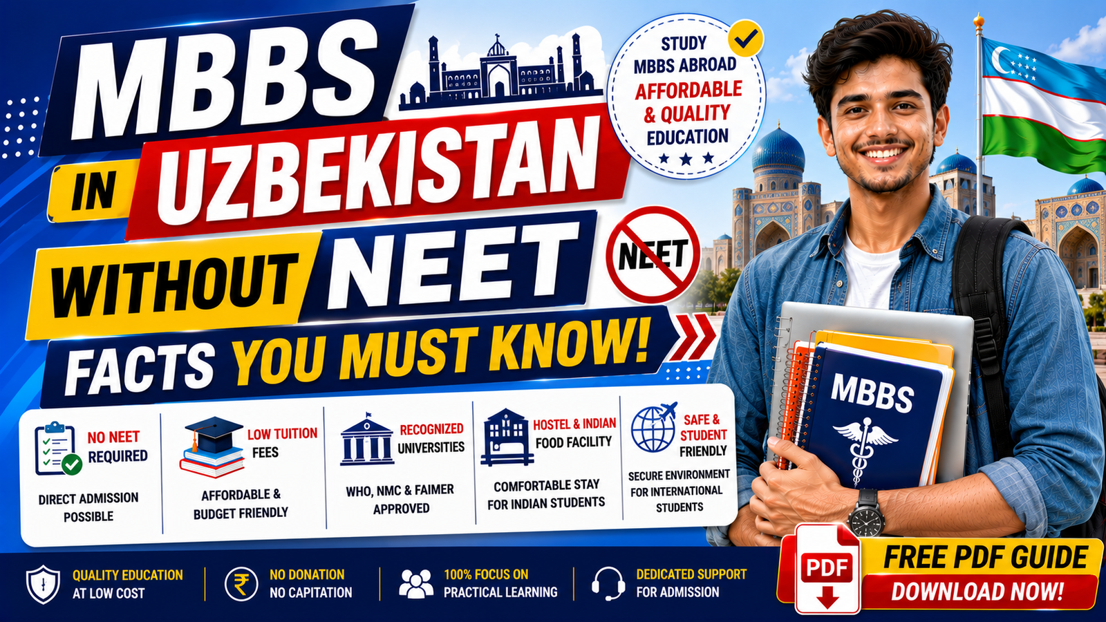 MBBS in Uzbekistan Without NEET – Facts You Must Know